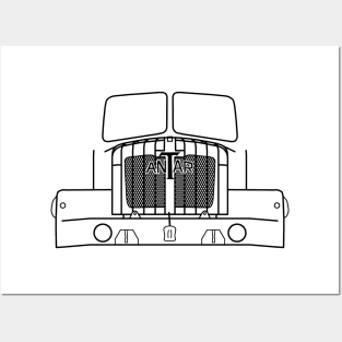 Thornycroft Mighty Antar classic heavy truck outline graphic (black) Posters and Art